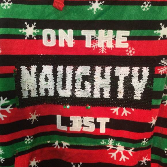 Ugly Christmas velour track set Naughty/Nice Juniors Medium - Picture 2 of 6